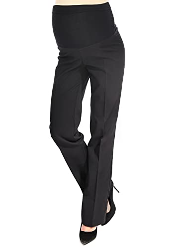 Mija - Elegante Schwangerschaftshose Umstandshose mit Bauchband 1011A (9XL / 58 / Schrittlänge 80cm, Schwarz) von MijaCulture