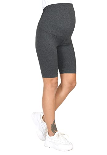 Mija - Komfortable Kurze Umstandsleggings für Schwangere Shorts 1/2 Leggings 4008 (L, Graphite) von MijaCulture