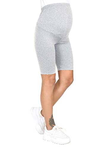 Mija - Komfortable Kurze Umstandsleggings für Schwangere Shorts 1/2 Leggings 4008 (L, Melange) von MijaCulture