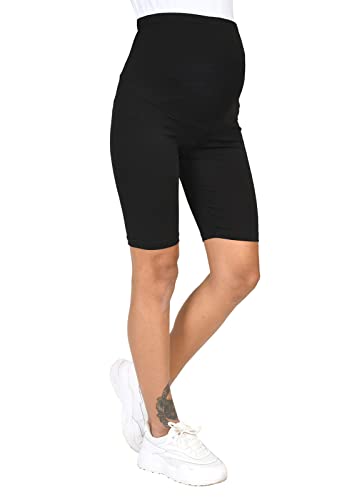 Mija - Komfortable Kurze Umstandsleggings für Schwangere Shorts 1/2 Leggings 4008 (L, Schwarz) von MijaCulture