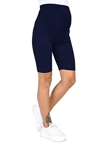 Mija - Komfortable Kurze Umstandsleggings für Schwangere Shorts 1/2 Leggings 4008 (XL, Dunkelblau) von MijaCulture
