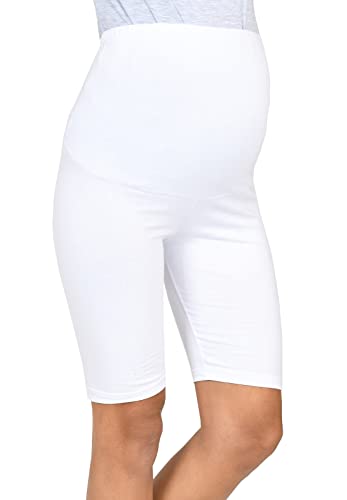 Mija - Komfortable Kurze Umstandsleggings für Schwangere Shorts 1/2 Leggings 4008 (XL, Weiß) von MijaCulture