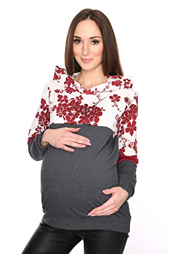 Mija - Umstandsmode / 2 in1 Elegant Stillpullover & Umstandspullover Jane 7144 (EU38 / M, Graphite/Winerot) von MijaCulture