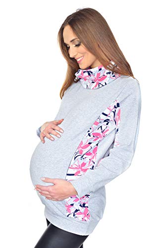 MijaCulture 2 in1 Casual Stillpullover & Umstandspullover Still Sweatshirt Lucy 7143 (EU38 / M, Melange) von MijaCulture