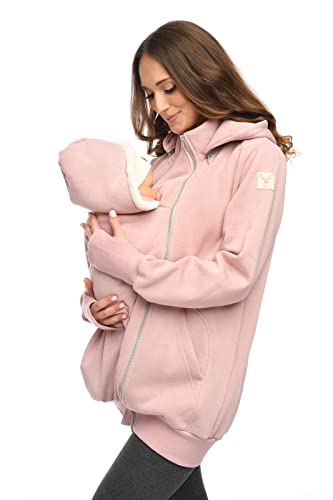 MijaCulture 3in1 Tragejacke Umstandspullover für Tragetuch für Babytrage Kängurujacke 4132 (Rosa, L) von MijaCulture