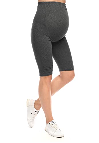 MijaCulture Komfortable Kurze Umstandsleggings für Schwangere Shorts Leggings 7204 (L, Graphite) von MijaCulture