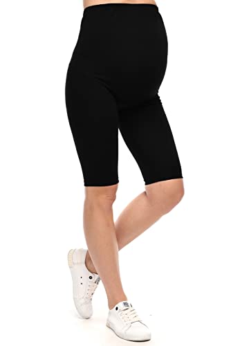 MijaCulture Komfortable Kurze Umstandsleggings für Schwangere Shorts Leggings 7204 (M, Schwarz) von MijaCulture