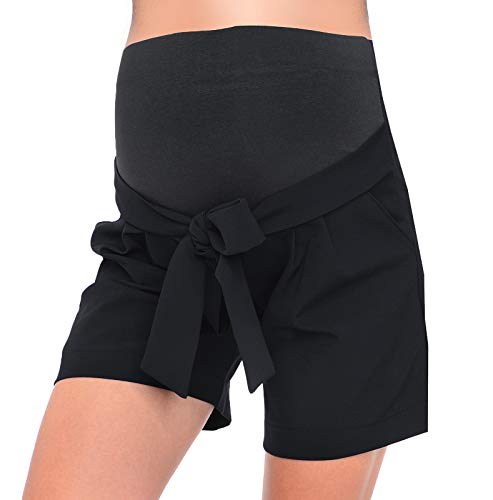 MijaCulture Kurze Umstandsshorts/Umstandshose mit Bauchband Barby 4104 (EU42 / XL, Schwarz) von MijaCulture