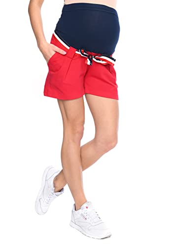 MijaCulture Kurze Umstandsshorts Umstandshose für Sommer Monika 9094 (L / EU40, Rot) von MijaCulture