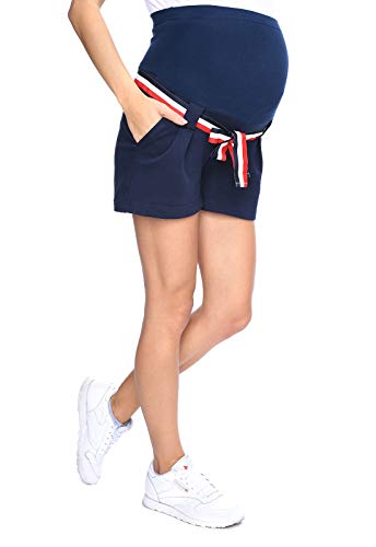 MijaCulture Kurze Umstandsshorts Umstandshose für Sommer Monika 9094 (XXL / EU44, Dunkelblau) von MijaCulture