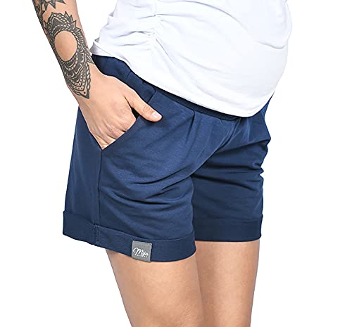 MijaCulture Kurze Umstandsshorts Umstandshose mit Bauchband für Sommer Lola M004 (S, Dunkelblau, s) von MijaCulture