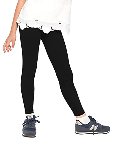 MijaCulture Long Mädchen Kinder Hose Leggings Hosen Baumwolle MI-01 (158, Schwarz) von MijaCulture