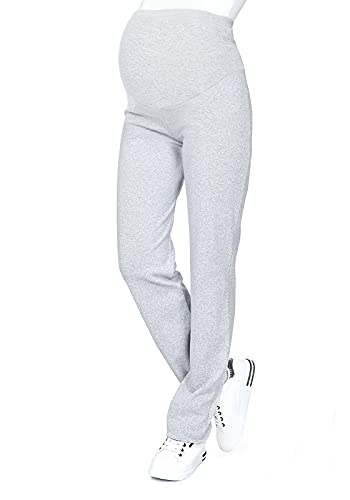 MijaCulture Schwangerschaftshose/Yogahose mit extra Bauch-Panel/Umstandsmode 3010 (L, Hellgrau) von MijaCulture