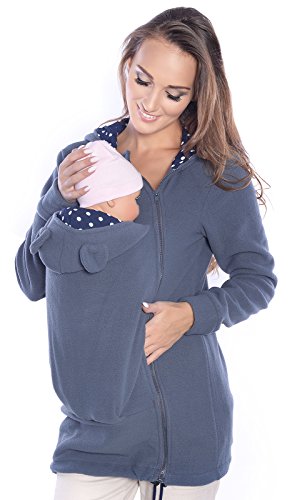 MijaCulture Tragejacke/Fleecepullover für Tragetuch Tragepullover für beide 3073A (46, Grau) von MijaCulture