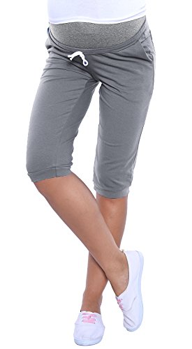 MijaCulture - Umstandsmode/Capri Umstandshose Relaxed Caprihose 4090 (M / EU38, Grau) von MijaCulture