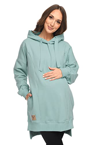 MijaCulture Umstandsmode 2in1 Stillpullover & Umstandspullover Stillpulli Aurelia M011 (S-M, Turkis) von MijaCulture