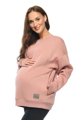 MijaCulture Umstandsmode 2in1 Stillpullover & Umstandspullover Stillpulli Miley M020 (DE/NL/SE/PL, Alphanumerisch, L, XL, Regular, Regular, Rosa) von MijaCulture