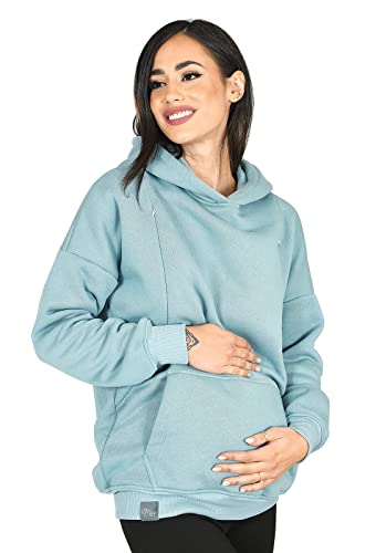 MijaCulture Umstandsmode 2in1 Stillpullover & Umstandspullover Stilltop Stillpulli Molly M001 (XL, Turkis) von MijaCulture