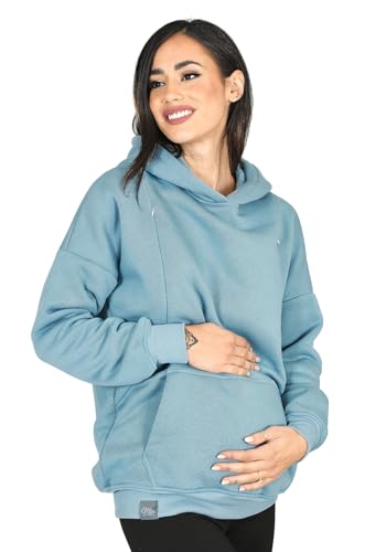 MijaCulture Umstandsmode 2in1 Stillpullover & Umstandspullover Stilltop Stillpulli Molly M001 (XXL, Turkis) von MijaCulture