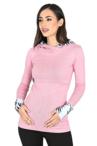 MijaCulture Umstandsmode 2in1 Stillpullover & Umstandspullover Stilltop Stillpulli Neli M007 (XL, Hellrosa) von MijaCulture