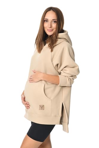 MijaCulture Umstandsmode 2in1 Stillpullover & Umstandspullover Stilltop Stillpulli Stella M014 (XXL, Beige) von MijaCulture