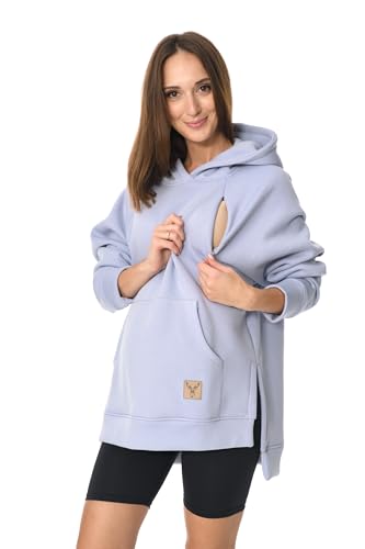 MijaCulture Umstandsmode 2in1 Stillpullover & Umstandspullover Stilltop Stillpulli Stella M014 (XXL, Hellblau) von MijaCulture
