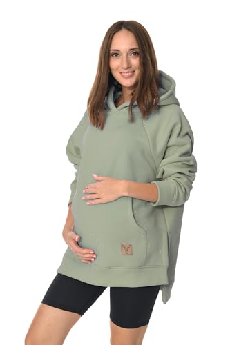 MijaCulture Umstandsmode 2in1 Stillpullover & Umstandspullover Stilltop Stillpulli Stella M014 (XXL, Olive) von MijaCulture