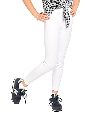 MijaCulture lang Mädchen Kinder Hose Leggings Hosen Baumwolle MI-01 (116, Weiß) von MijaCulture