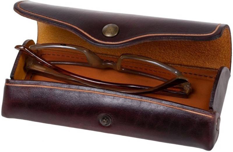 Mika Gürteltasche Brillenetui groß Sattelleder 16x3x8cm braun von Mika