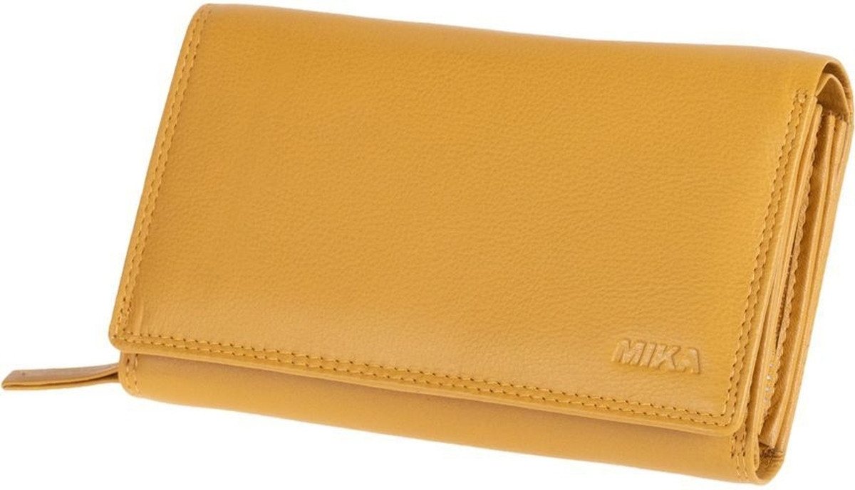 Mika Gürteltasche Damengeldbörse Leder ca 15x 10,5x4,5cm gelb von Mika