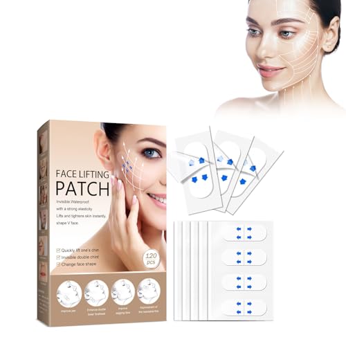 Mikabila (05)120 Stück Face Lifting Tape,Unsichtbare Facelifting Tape für V-Form Gesicht,V-Form Gesicht Verbergen von Gesichtsfalten Lifting Schlaffe Haut,Facelifting Aufkleber von Mikabila