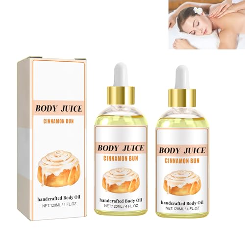 Mikabila (05)Körpersaft Öl Zimtbrot, Body Juice Oil,Handgefertigtes Feuchtigkeitsspendend Körperöl für Frauen,Natürliches Zimtbrot Körperöl feuchtigkeitsspendend,120ML*2 von Mikabila