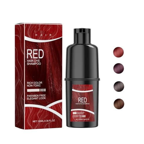 Mikabila (Red)100ml Shampoo für Rot Haar,Instant Hair Shampoo Haarfarbe Shampoo für Rot Haar,Natural Hair Dye Shampoo,Natürliche Rot Haarfarbe Shampoo 3 in 1 für Männer & Frauen von Mikabila