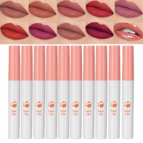 Mikabila Lip Gloss(03)10 PCS Lip Gloss Set,Moisturizing Hydrating Lip Öl Tinted Set,Feuchtigkeitsspendender Lipgloss,Klarer Lipgloss Feuchtigkeitsspendendes Lippenglühöl,Leichtes Nicht-Klebriges von Mikabila