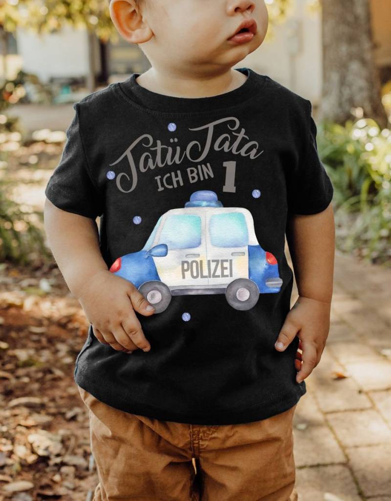 Mikalino Baby/Kinder T-Shirt Mit Spruch Tatü Tata Ich Bin Eins 1 Polizei Kurzarm | Geschenkidee von Mikalino