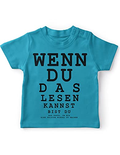 miKalino Baby/Kinder T-Shirt mit Spruch für Jungen Mädchen Unisex Kurzarm Wenn Du das lesen Kannst... | handbedruckt in Deutschland, Farbe:Atoll, Grösse:80-86 von miKalino