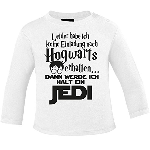 miKalino Baby Longsleeve Leider Habe ich Keine Einladung nach Hogwarts erhalten... dann werde ich Halt Jedi, Farbe:Weiss, Grösse:80-86 von miKalino