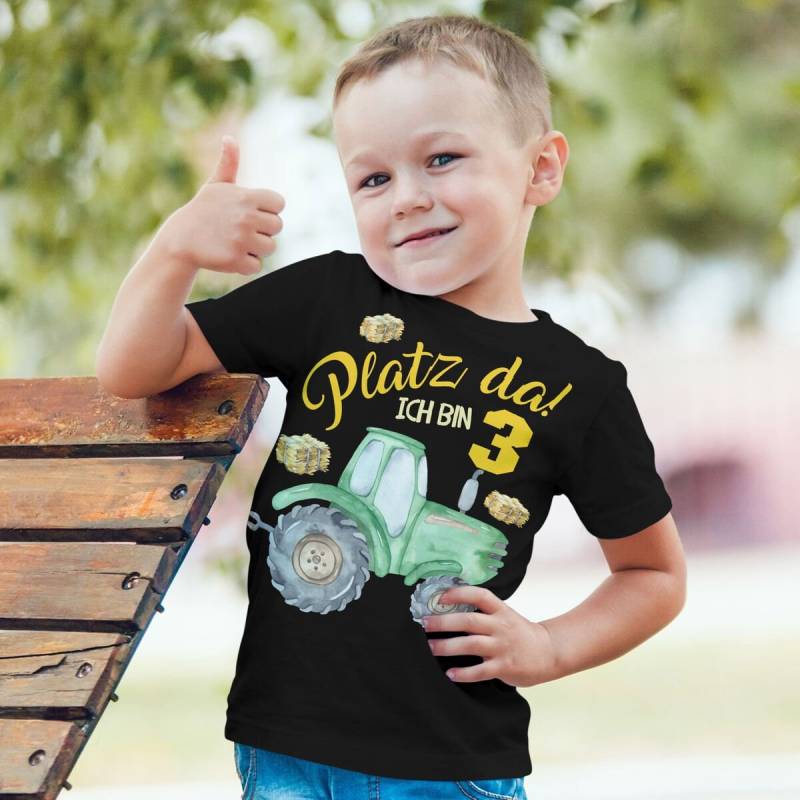 Mikalino Kinder T-Shirt Platz Da Ich Bin Drei 3 Traktor Kurzarm Shirt | Geschenkidee von Mikalino
