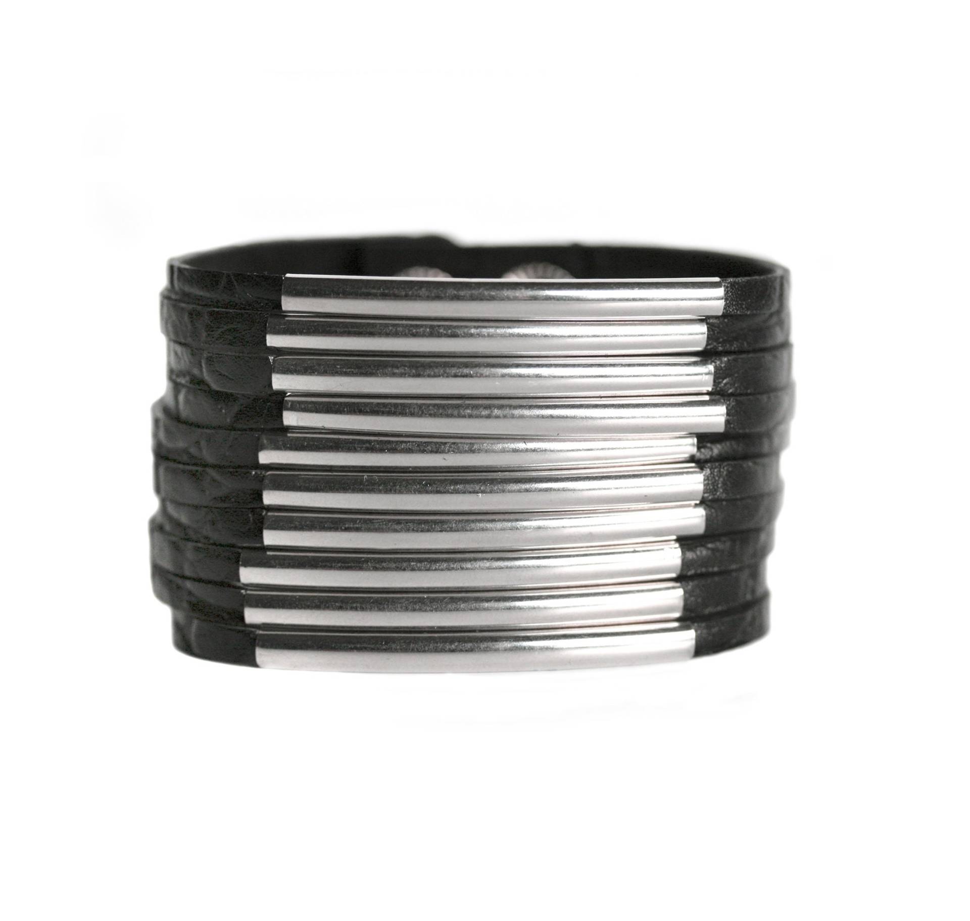 Lederarmband Schlangenhaut Gold Silber Armspange Stahlrohre Lederarmband Schlangenhaut Gold Silber Armspange Stahlrohre von Mikashka