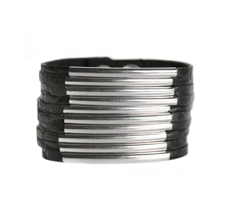 Lederarmband Schlangenhaut Gold Silber Armspange Stahlrohre Lederarmband Schlangenhaut Gold Silber Armspange Stahlrohre von Mikashka