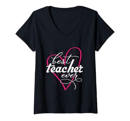 Damen Der Beste Lehrer Aller Zeiten T-Shirt mit V-Ausschnitt Damen Der Beste Lehrer Aller Zeiten T-Shirt mit V-Ausschnitt von Mikhel Media