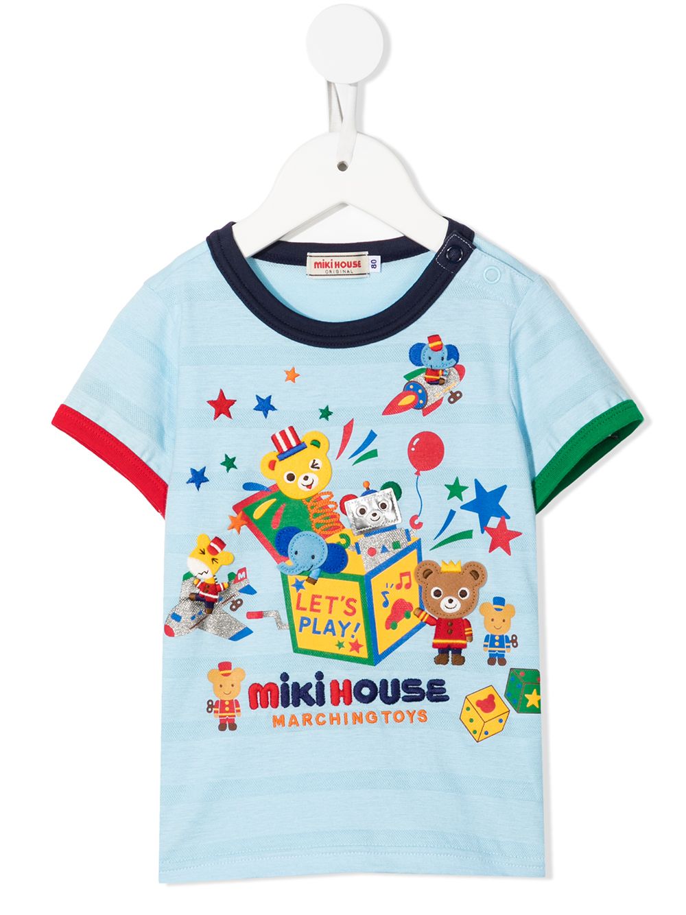 Miki House Besticktes T-Shirt - Blau von Miki House