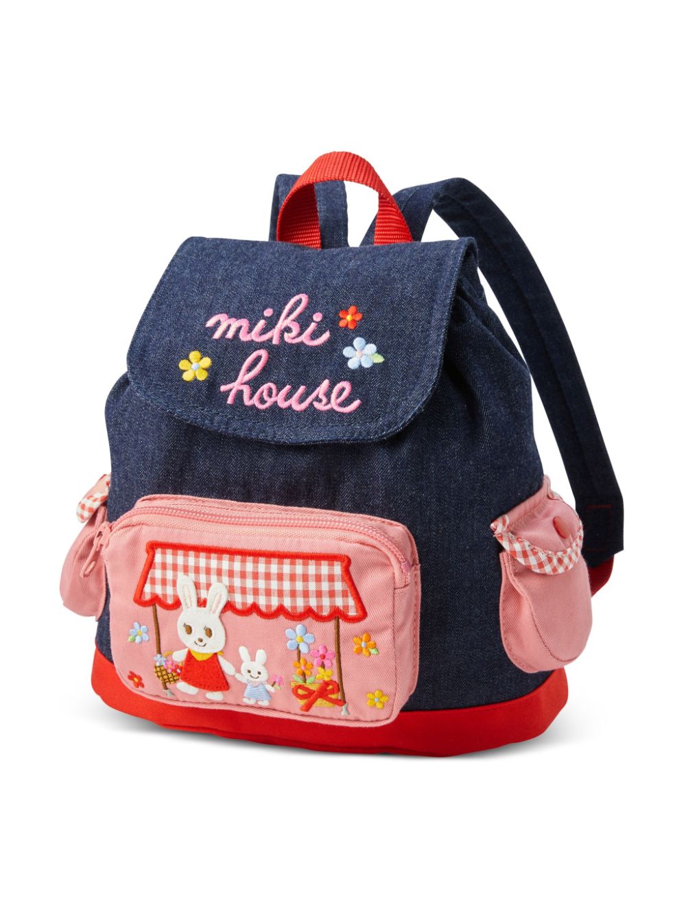 Miki House Jeans-Rucksack mit Hasenstickerei - Blau von Miki House