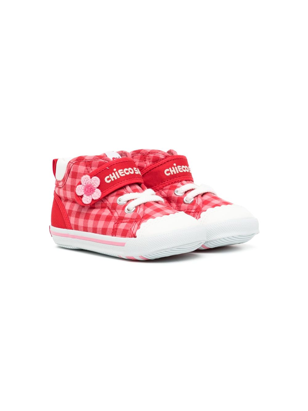 Miki House Karierte Sneakers mit Klettverschluss - Rot von Miki House