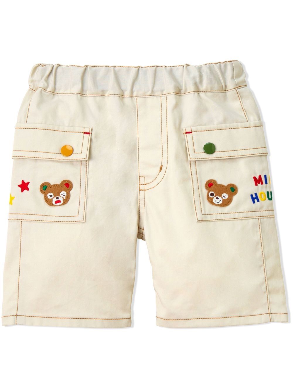 Miki House Shorts mit Teddy-Patch - Weiß von Miki House