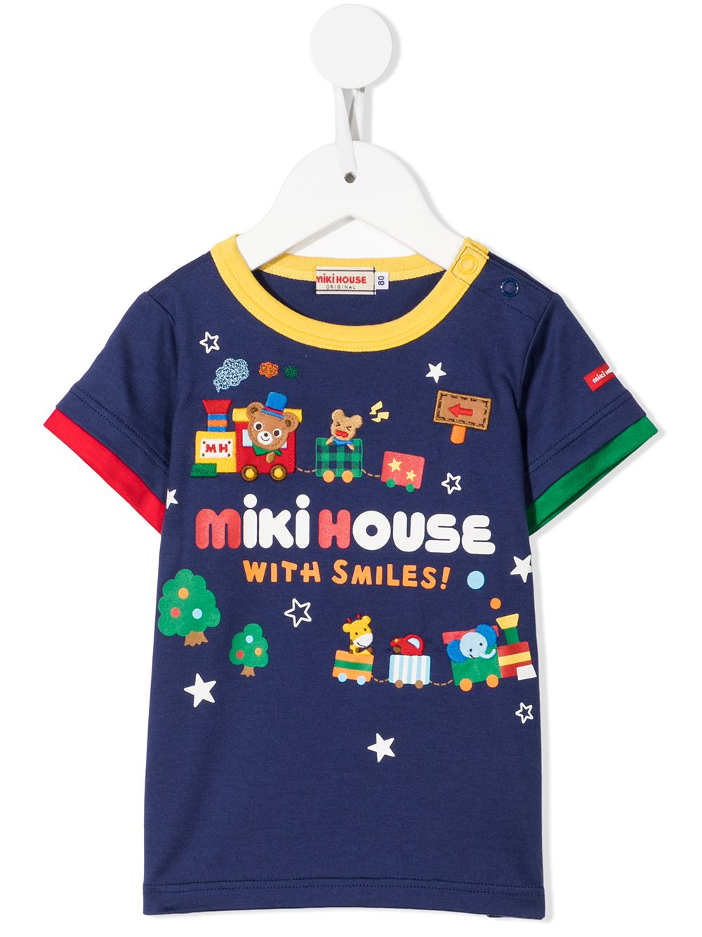 Miki House T-Shirt mit Tiere-Print - Blau von Miki House