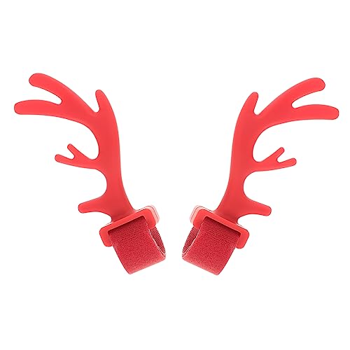 Mikikit 1 Paar Kopfhörer Cosplay-Zubehör Stirnband Kopfhörer Weihnachtsdekoration Cosplay-Hornaufsatz Cosplay-Geweih Kopfhörer-Zubehör Rote Requisiten Kopfbedeckung von Mikikit