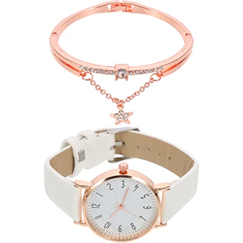 Mikikit Modisches Quarzuhr-Set mit Digitalem Zifferblatt für Frauen Stilvolles Lässiges Armbanduhr-Armband-Set Elegant für Damen von Mikikit