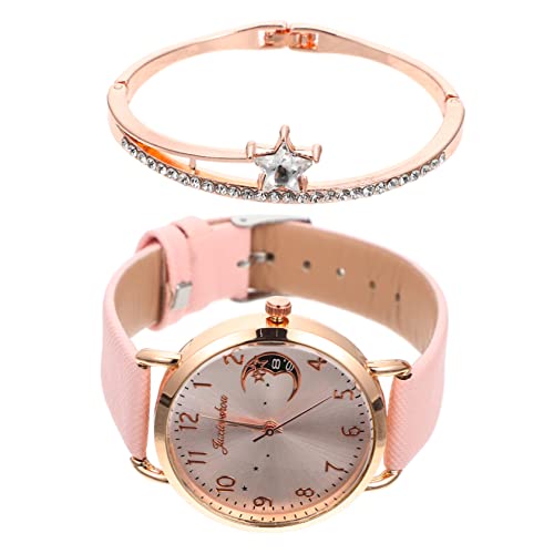 Mikikit 1 Satz Damen Monduhr Uhrenverzierung Für Frauen Damenarmbanduhr Weibliche Armbanduhr Digitale Armbanduhr Für Damen Uhrendekoration Geschenk Fräulein Damenuhr Anzahl Legierung von Mikikit