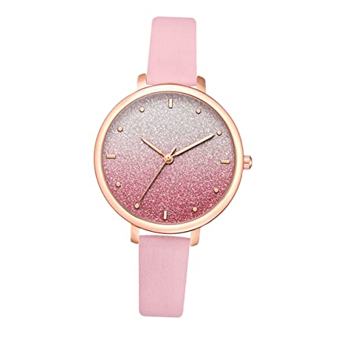 Mikikit Damenarmbanduhr Quarzuhr Frauen Modische Uhr mit PU Armband 1 Stück Gewöhnliches Glas für Alltag Verabredungen Partys Schule Mädchen und Damen von Mikikit
